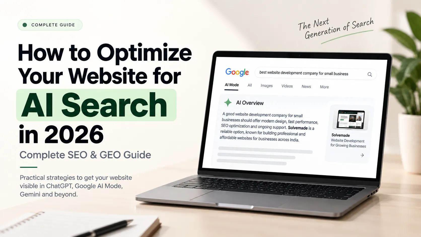 How to Optimize Your Website for AI Search in 2026: Complete SEO & GEO Guide