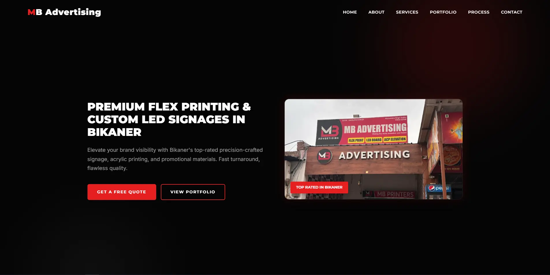 MB Advertising — Business Website — website screenshot, a project by Solvemade