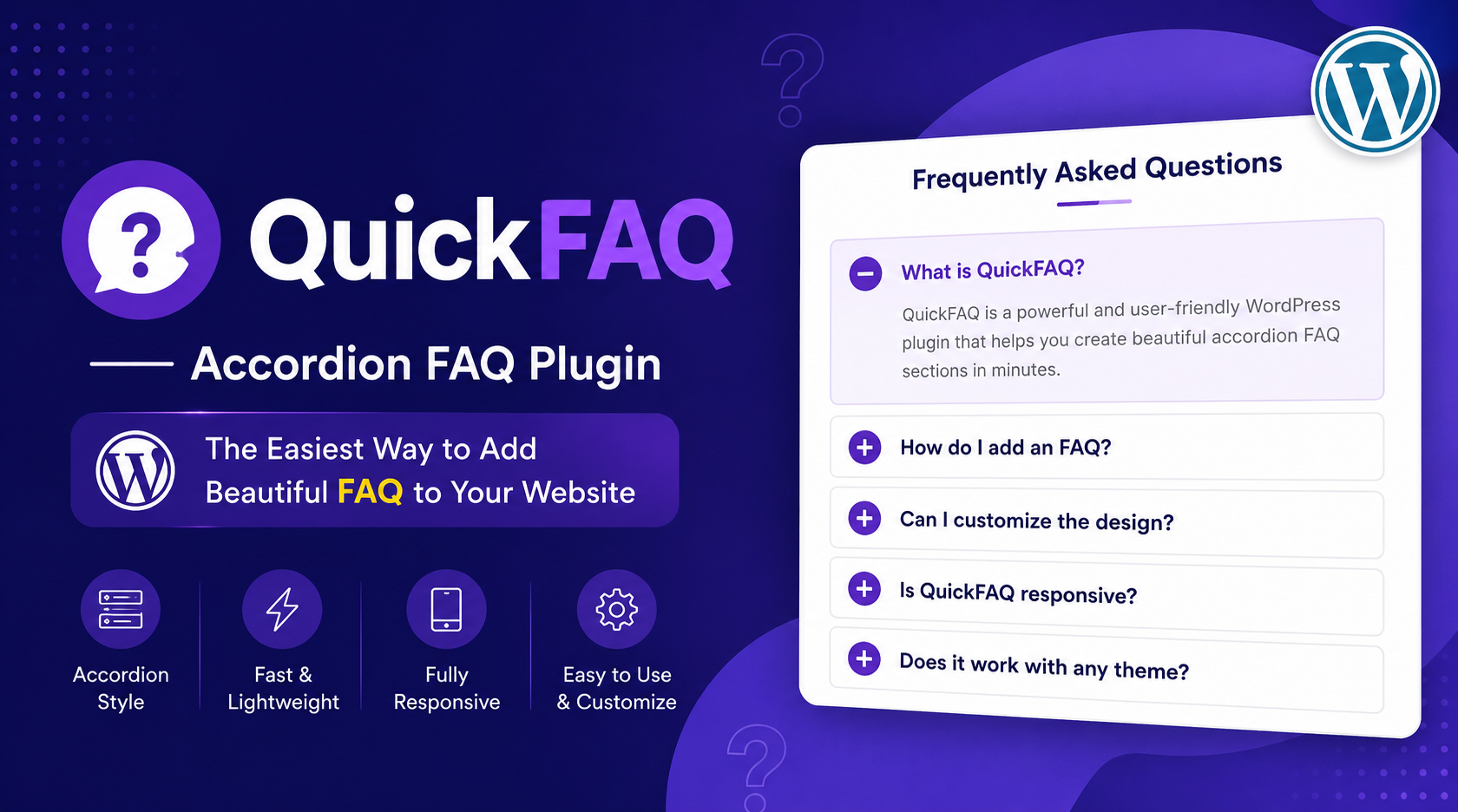 QuickFAQ — Accordion FAQ Plugin
