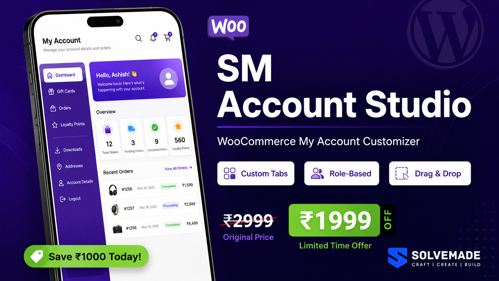 SM Account Studio for WooCommerce