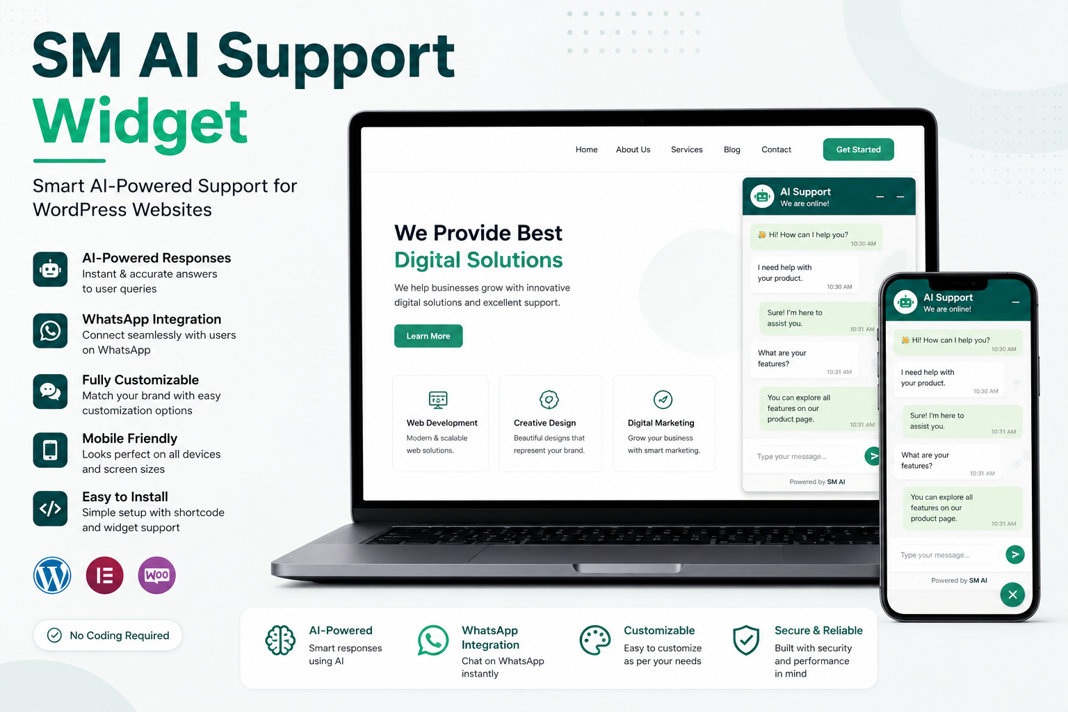 SM AI Support Widget for WooCommerce